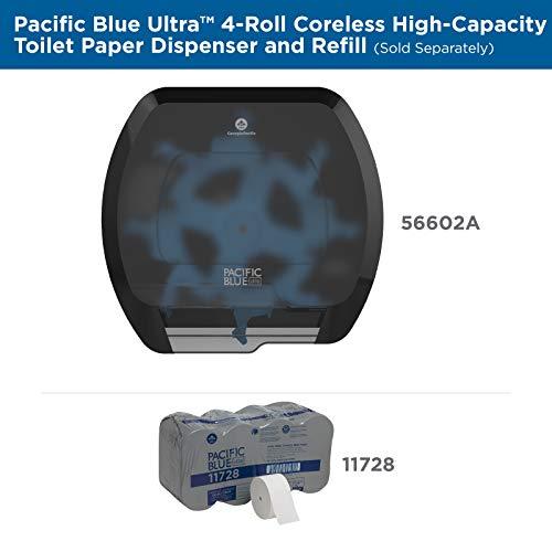Georgia-Pacific Georgia-Pacific Blue Ultra 4-Roll Coreless Toilet Paper Dispenser by PRO , Smoke, 56602, 17.20\" W x 5.50\" D x 16.00\" H