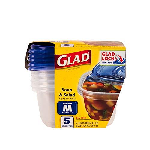 Glad Glad Food Storage Containers, 24 oz, 5 Count
