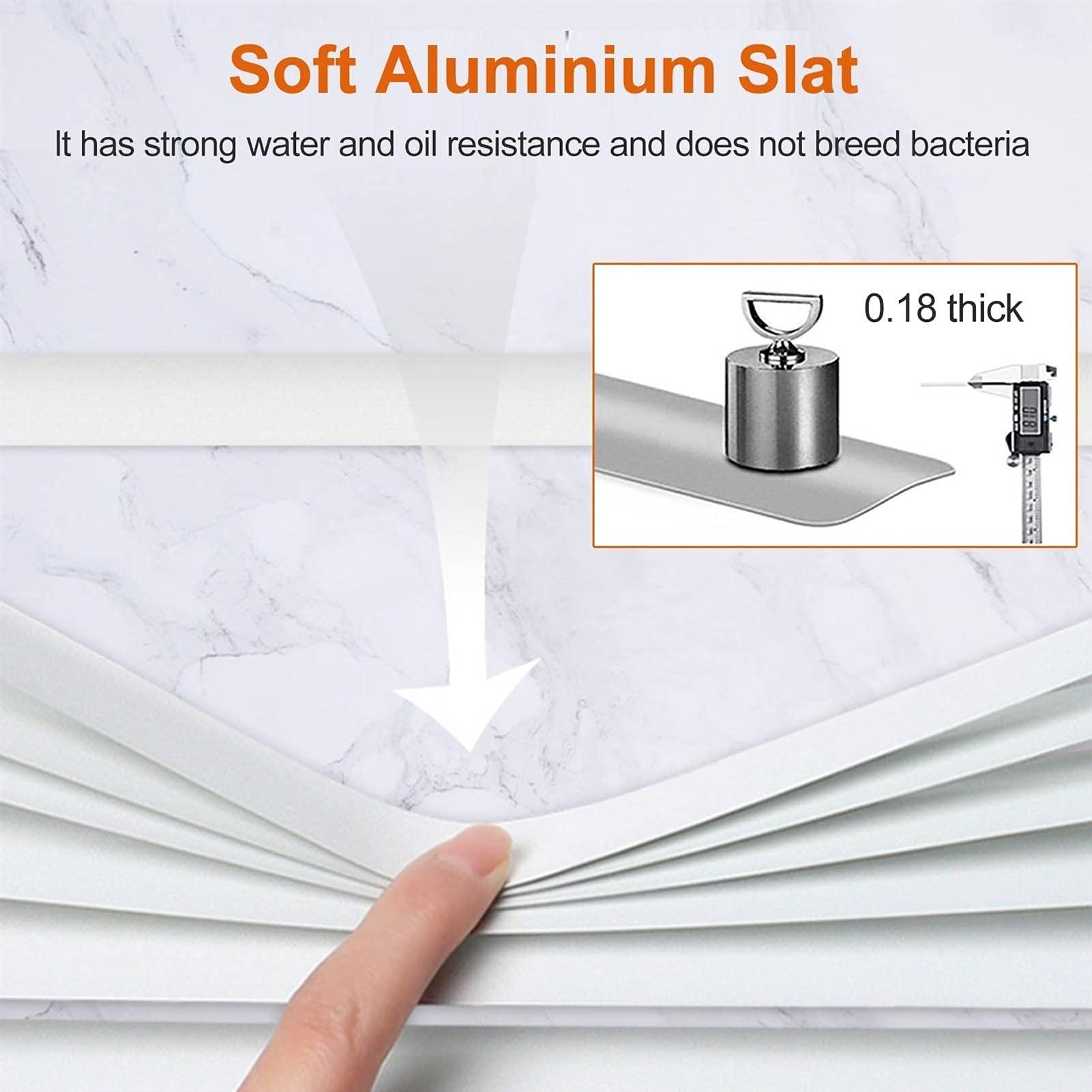 JLXJ Office Bathroom Aluminum Venetian Blinds, White Waterproof Privacy Screen Sun Shade, 95cm/115cm/135cm/155cm Wide (Color : WH, Size : 95100cm(37.4"39.3"))