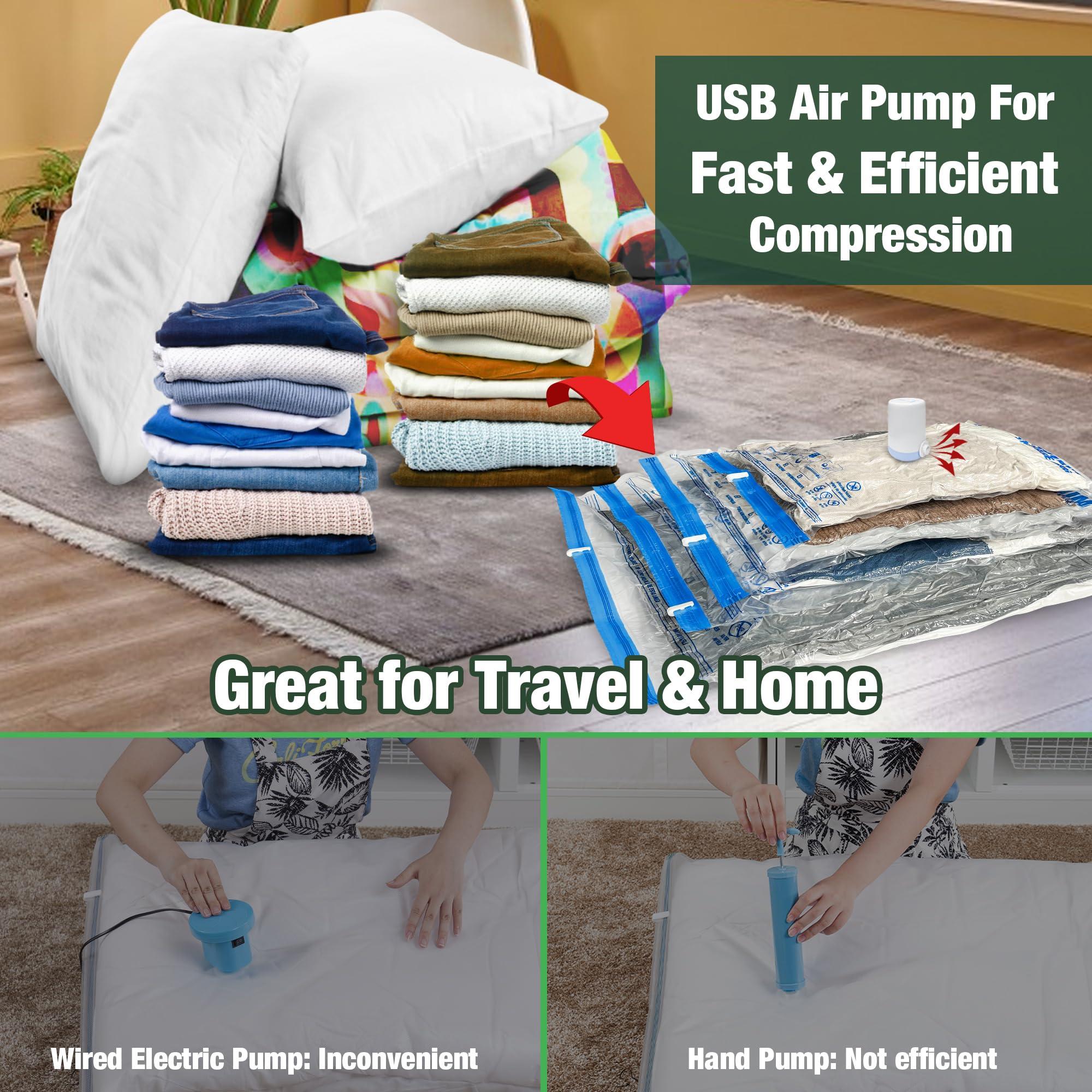 HIBAG HIBAG Vacuum Storage Bags with Electric Pump, 30 Pack Vacuum Seal Space Saver Bag for Clothes, Clothing, Pillows, Blanket Bedding Comforters