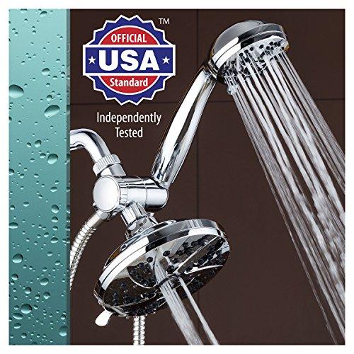 AquaDance AquaDance 6-inch High Pressure 3-way Rainfall Shower Combo - Premium 6-Setting Rain Showerhead and 6-setting Hand Held Shower – Chrome Finish