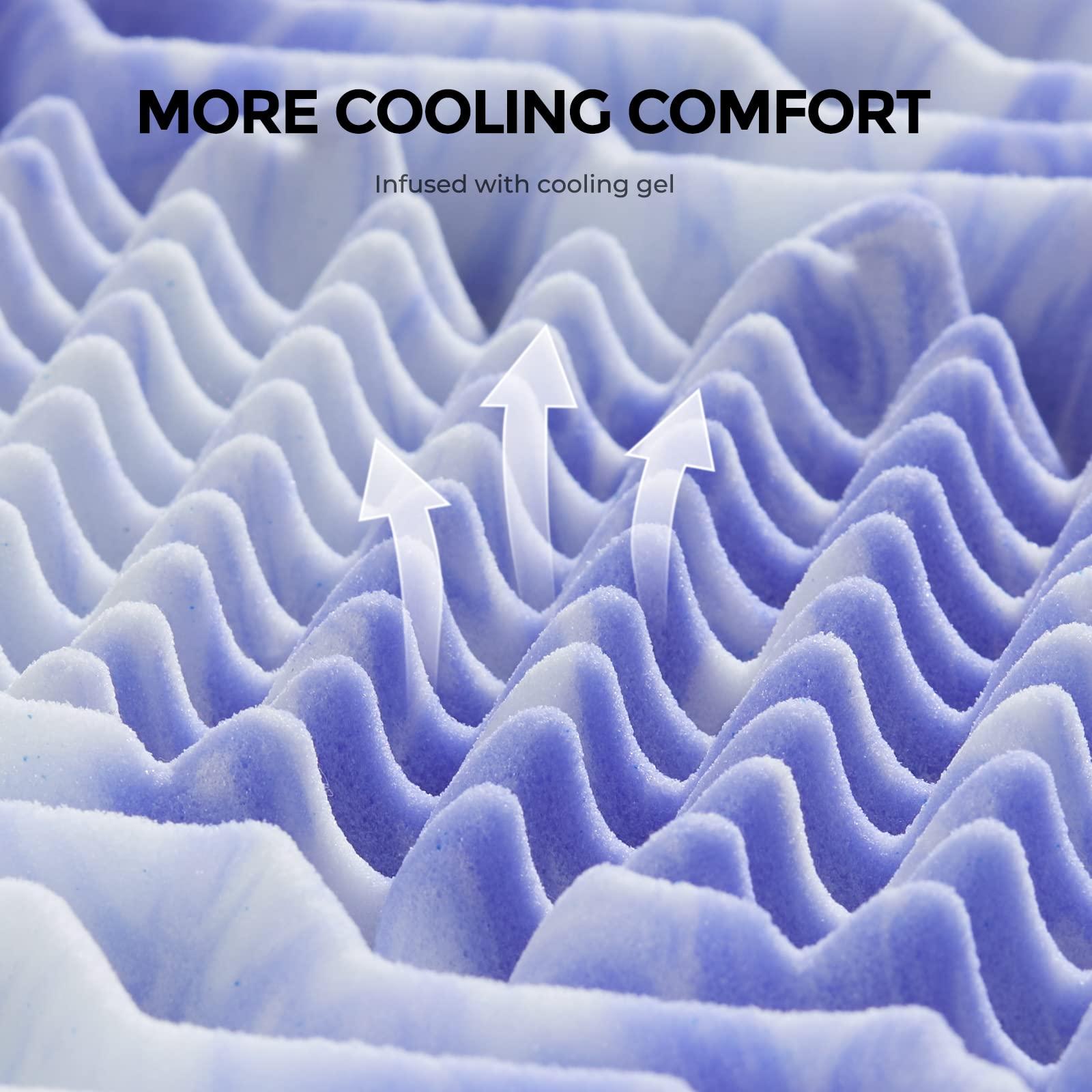 Dreamsmith Dreamsmith 2 Inch 7-Zone King Memory Foam Mattress Topper, Cooling Gel Infused Foam Mattress Topper King for Pressure Relief, CertiPUR-US Certified