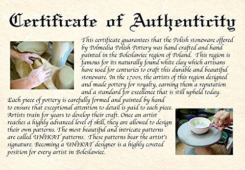 Polmedia Polish Pottery Polish Pottery 8-inch Oval Baker with Handles made by Ceramika Artystyczna (Eternal Winter Theme) + Certificate of Authenticity