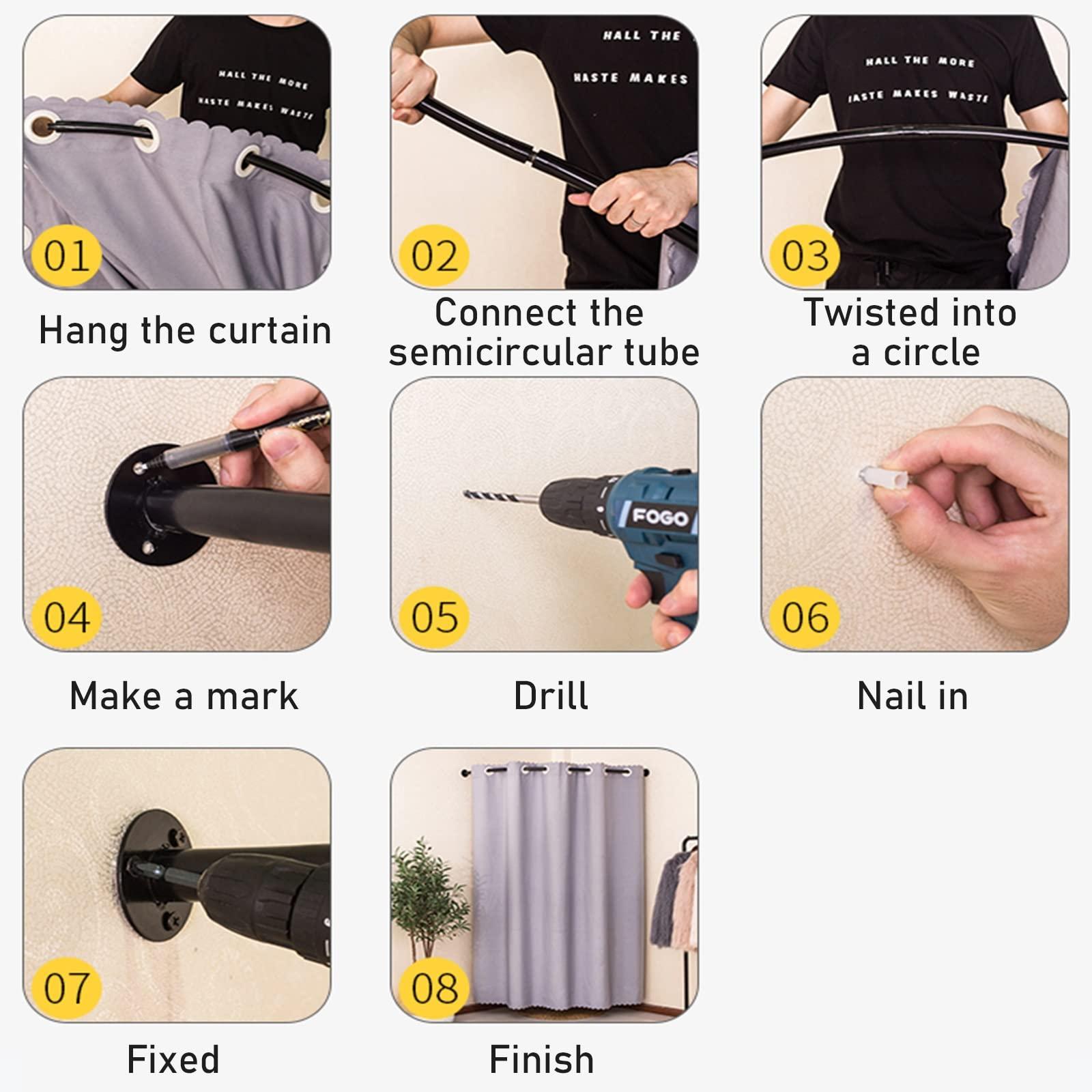 HIYOUGO HIYOUGO Fitting Room for Boutique, Portable Dressing Room Clothing Store, U-Shap Changing Room with Shading Curtain Privacy Screen for for Retail Store Kiosk Shop (Size:80x85x200cm,Color:Black)