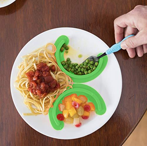 Food Cubby Food Cubby Plate Divider 2 PACK Green - Food Separator - Food Safe Silicone