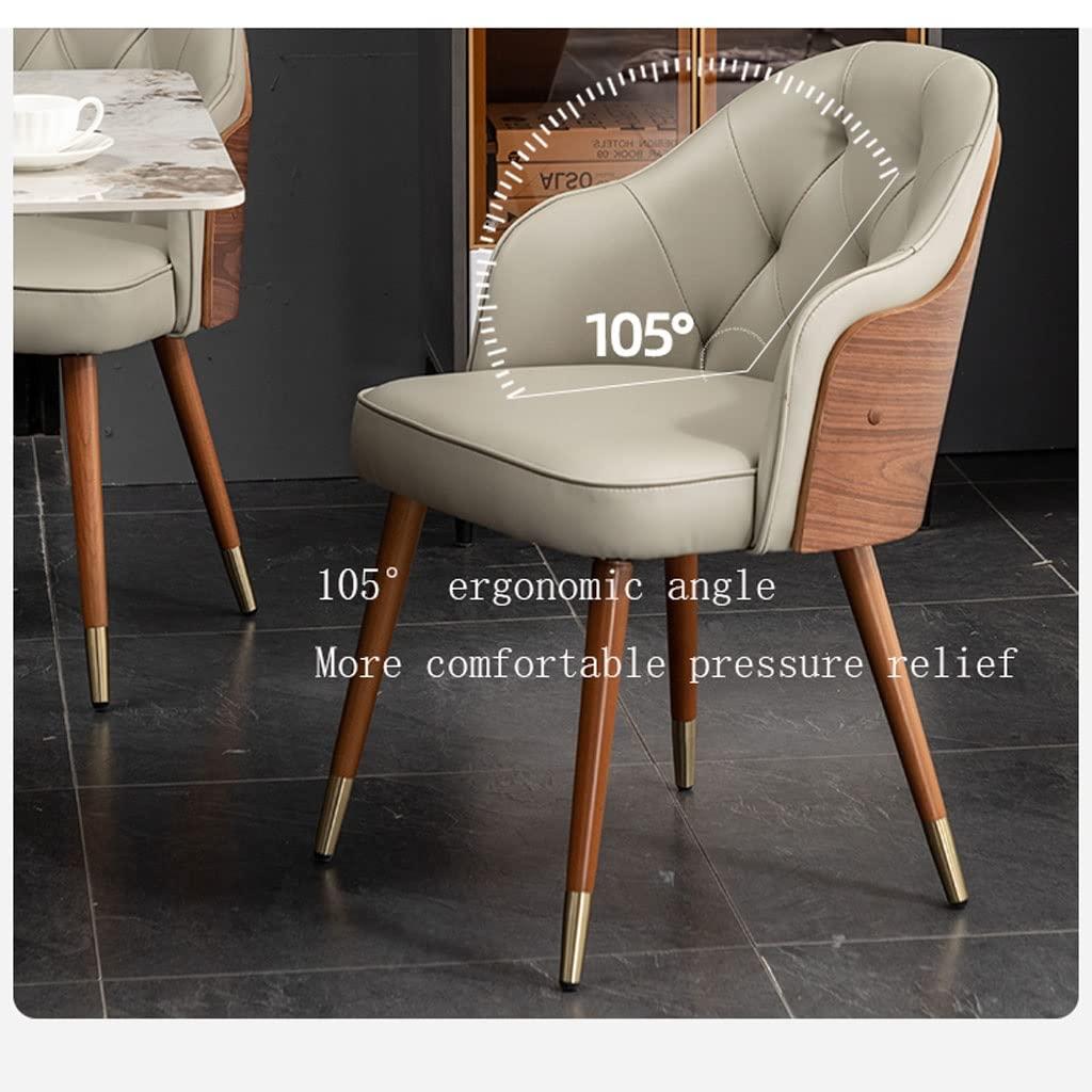 DUSXLX Kitchen Dining Room Chairs Set of 2 Modern Microfiber Leather High Back Padded Soft Seat Living Room Chairs with Beech Wooden Metal Legs (Color:)