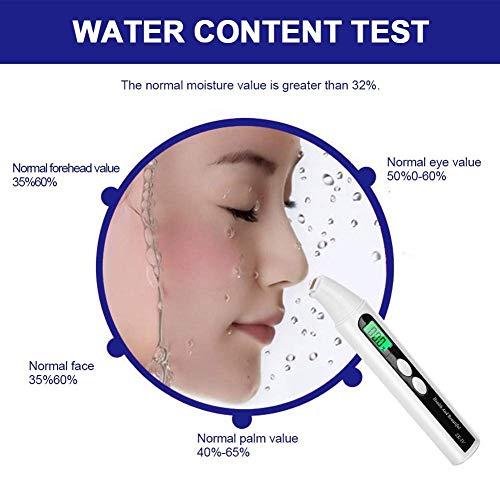 Zerone Skin Moisture Analyzer Portable, 0~99.9% Skin Moisture Detector Digital LCD Skin Face Moisture Oil Analyzer Monitor Tester Detector