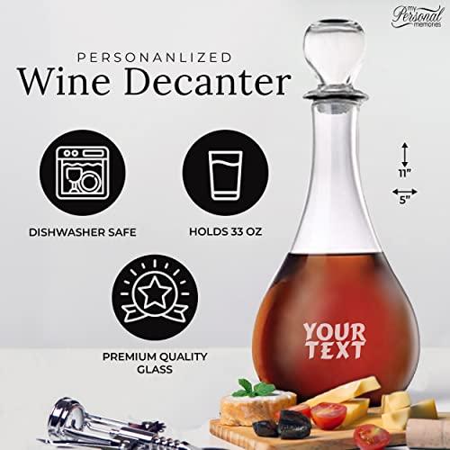 My Personal Memories My Personal Memories Personalized Wine Decanter with Stopper - Engraved Custom Monogrammed with Name and Initial (Any Text Style)