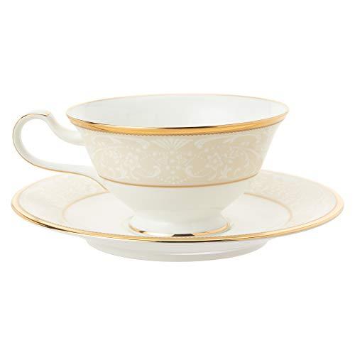 ????(Noritake) Noritake T59587/4753 Cup & Saucer (Coffee Tea), 8.7 fl oz (220 cc), White Palace Bone China