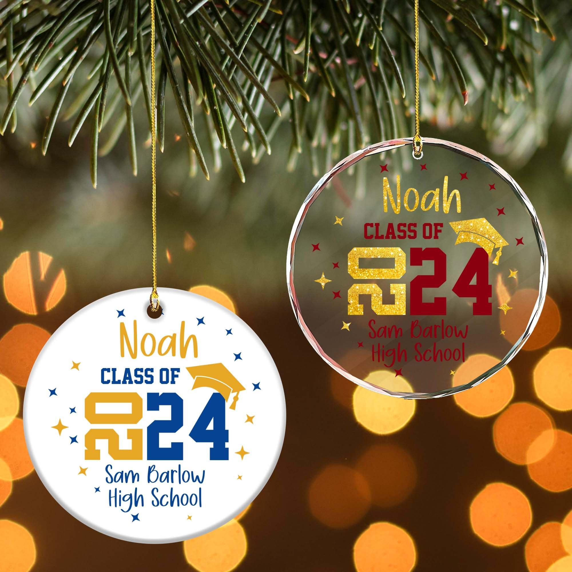 MDPrints Global Graduation Gifts for Her, Personalized Graduation Christmas Ornaments, Gift for High School Senior Graduate Class of 2024 2025 (Graduation Class of)