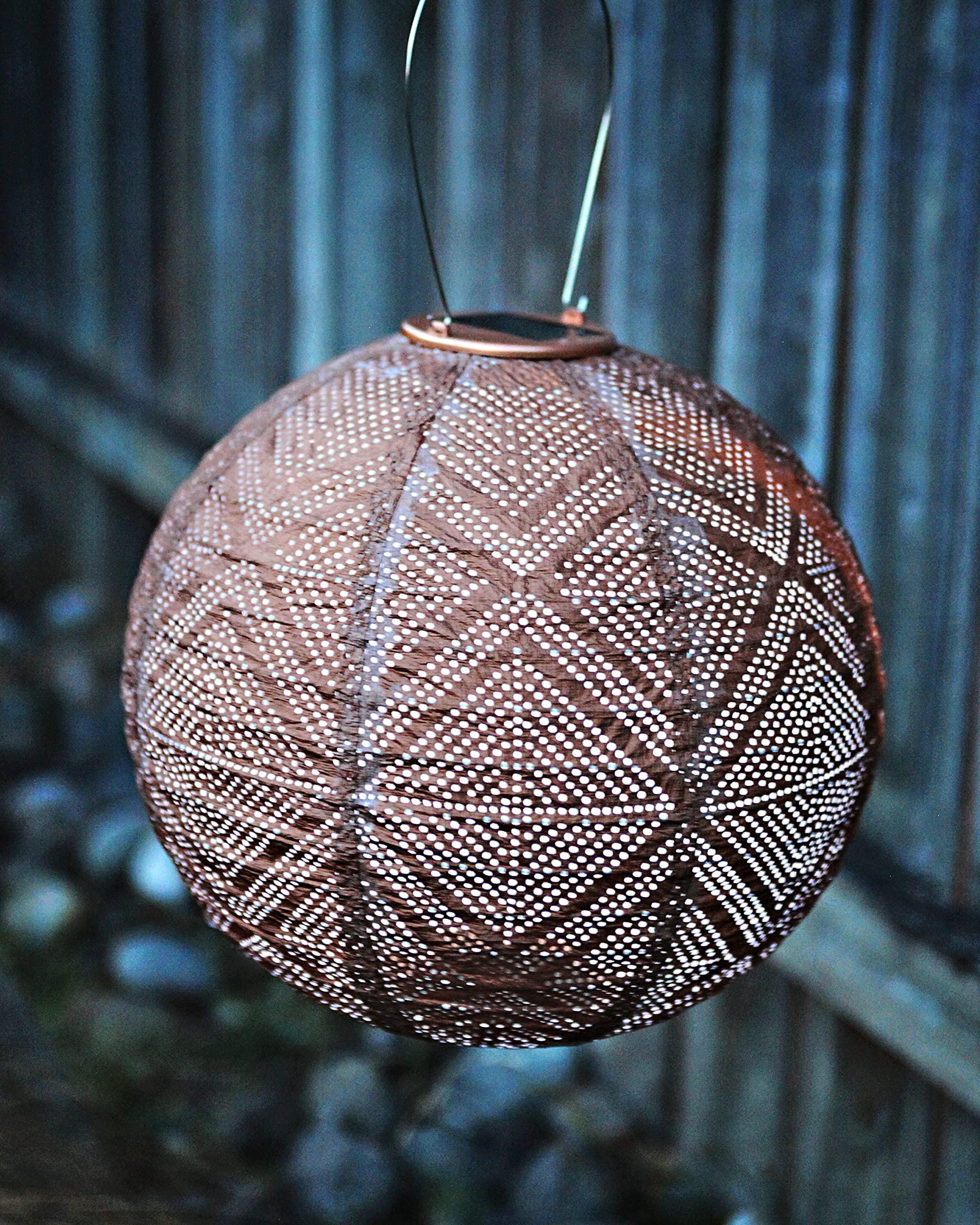 Allsop Allsop Soji Stella Market - 12\" Handmade LED Outdoor Solar Lantern - Copper