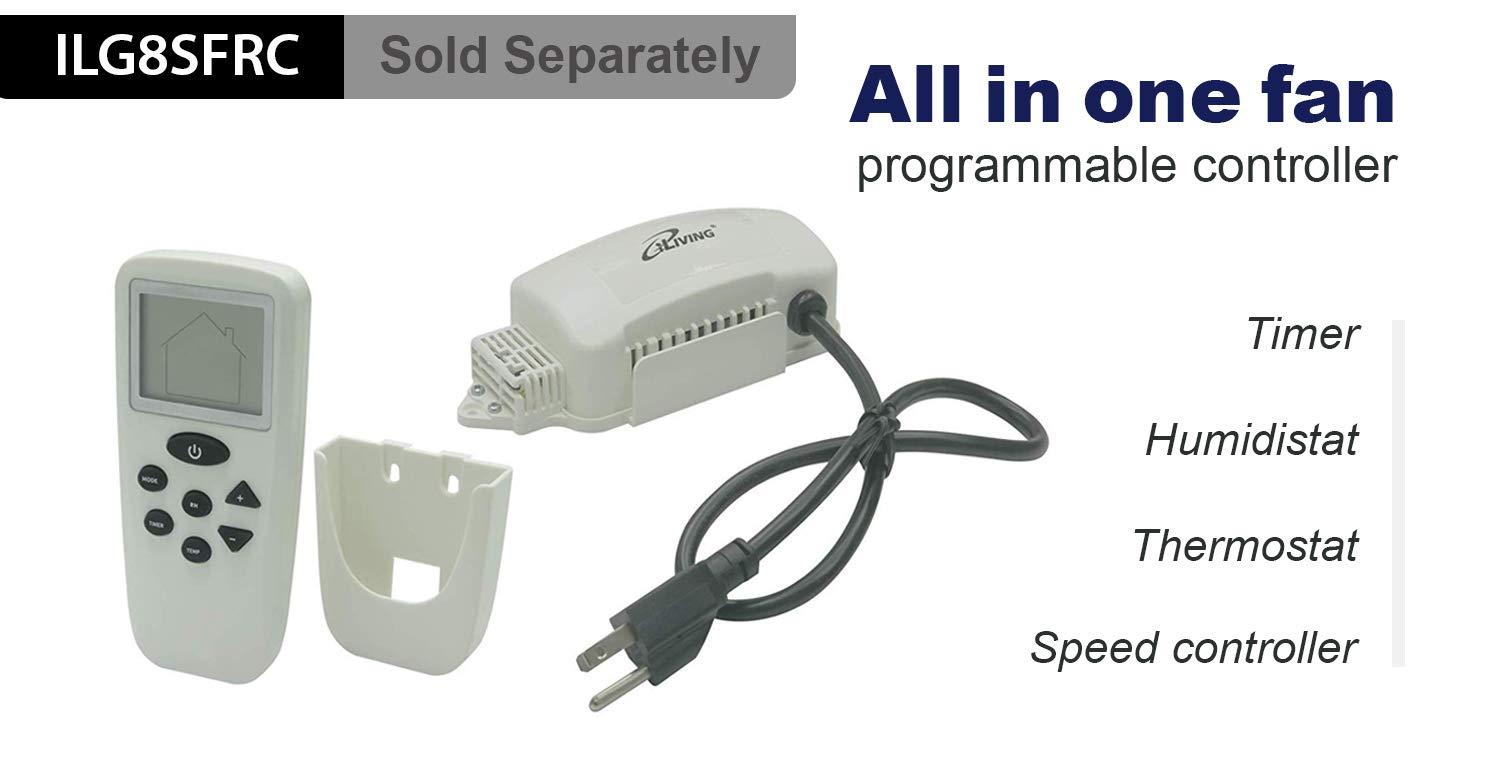 iLIVING iLiving - 24" Wall Mounted Exhaust Fan - Automatic Shutter - Variable Speed - Vent Fan For Home Attic, Shed, or Garage Ventilation, 4244 CFM, 6200 SQF Coverage Area (Power Cord Not Included)