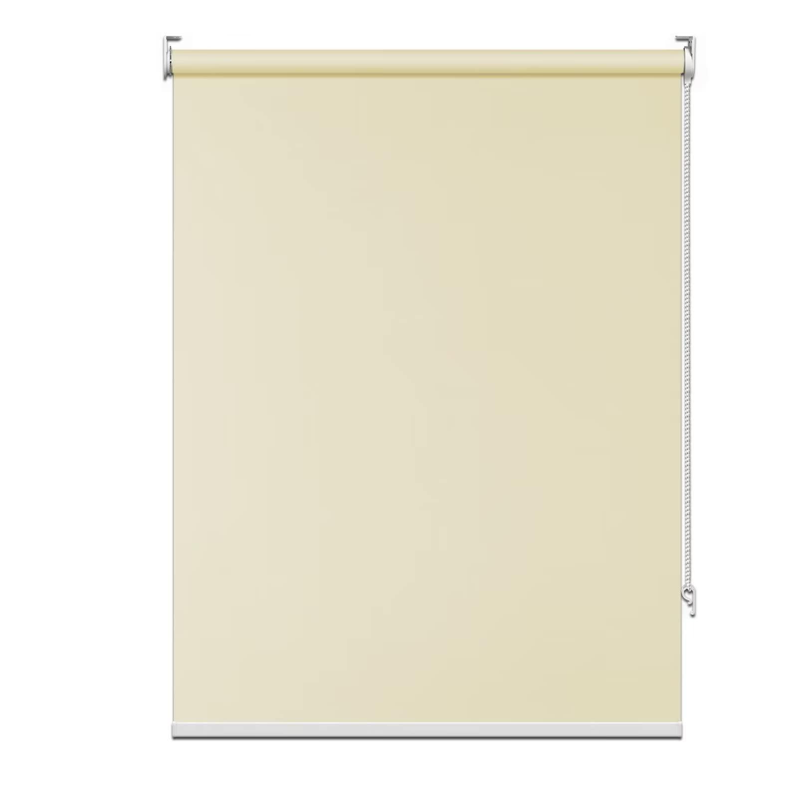 fhsblinds FHSBLINDS Custom Blinds for Windows Roller Window Shades-Room Darkening Waterproof Blackout Cut to Size Window Blinds & Shades for Home Kitchen Bedroom Office (Beige 100% Blackout, 25" W x 64" H)