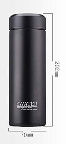 Milepetus Glass Liner Vacuum Flask Stainless Steel Water Bottle Insulated Travel Coffee Mug,11oz,9oz Available(11oz, Black)
