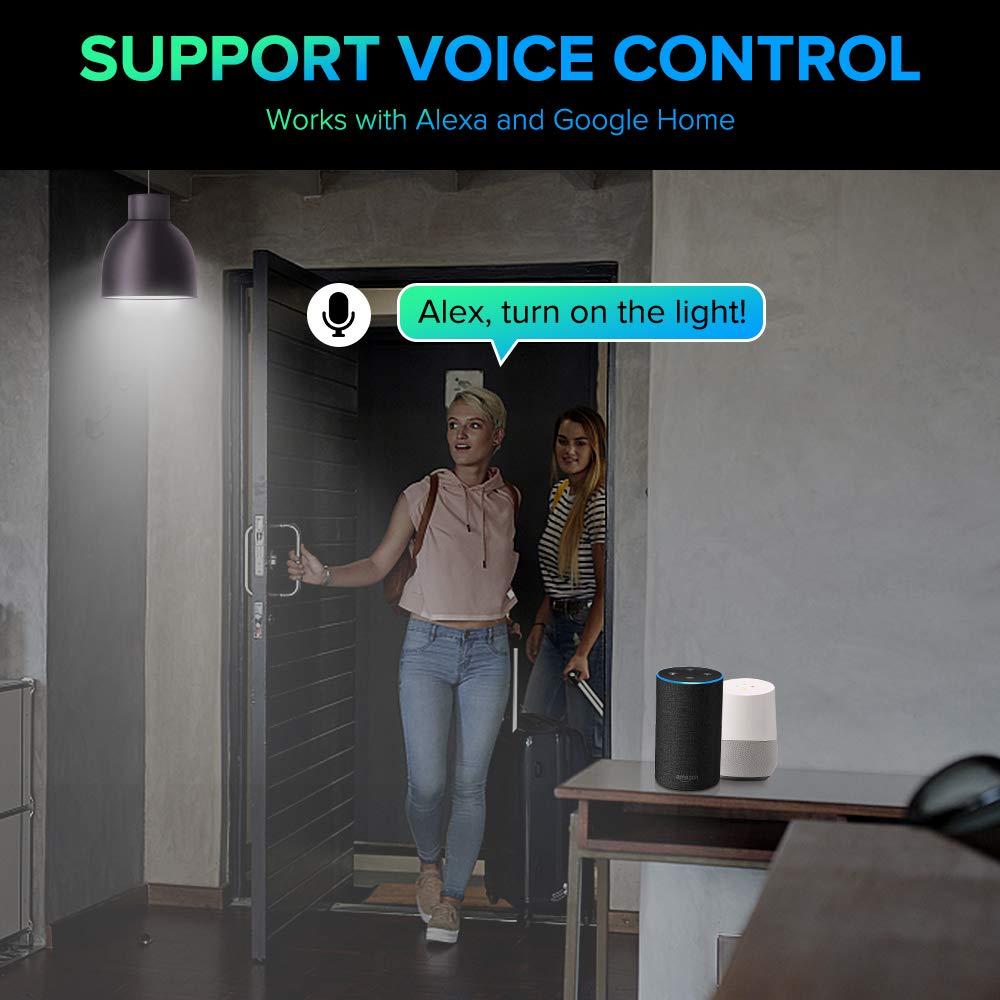 3Stone Smart Light Bulbs, 3Stone 100W Equivalent WiFi LED Color Changing Bulb Dimmable 2700K-6500K RGBCW, Compatible with Alexa, Google Home 2.4Ghz Only, A21 10W E26 Tunable White, No Hub Required 4 Pack