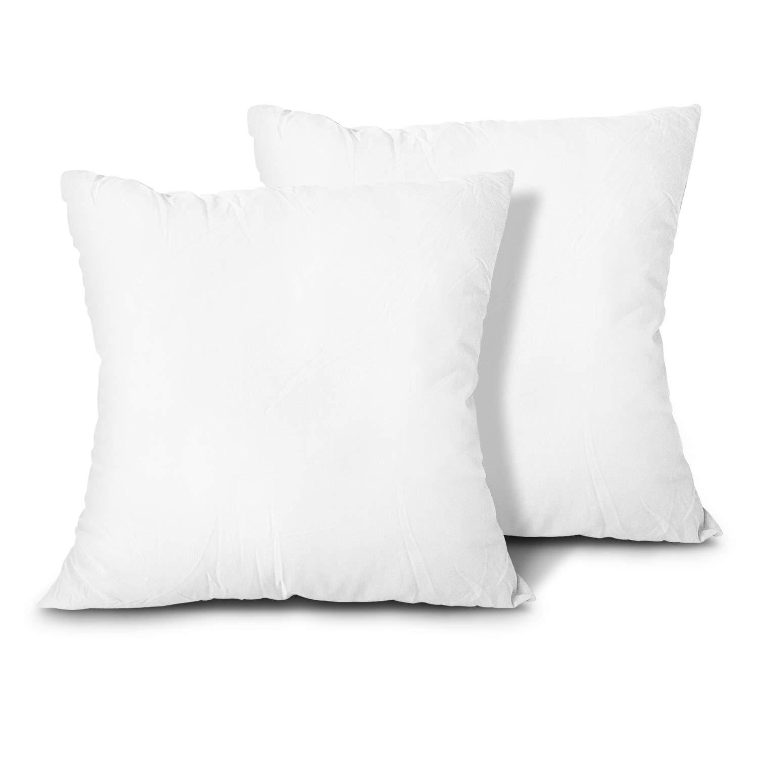 EDOW EDOW Throw Pillow Inserts, Set of 2 Lightweight Down Alternative Polyester Pillow, Couch Cushion, Sham Stuffer, Machine Washable. (White, 26x26)