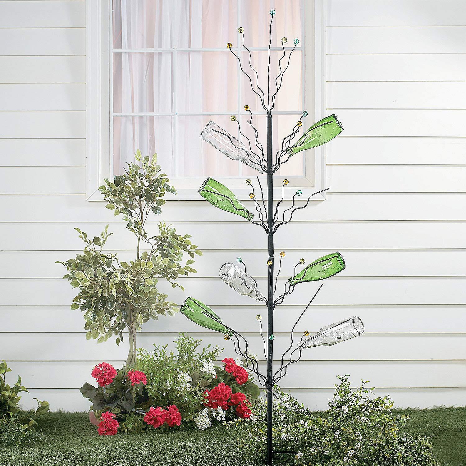 Fun Express Fun Express Bottle Tree, Stands Almost 4 Feet Tall - Metal with Plastic Tips - for Wine Bottle and Outdoor Yard Decorations