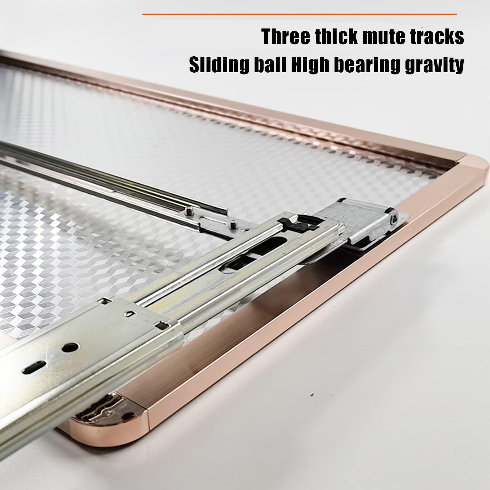 QQXX QQXX Full Length Invisible Pull-Out Mirror, Push-Pull Telescopic Sliding Rotating Vanity Mirror,Standing Bracket Wall-Mounted Mirror for Wardrobe Full Body Mirror(100x40cm(39x16in), Black)