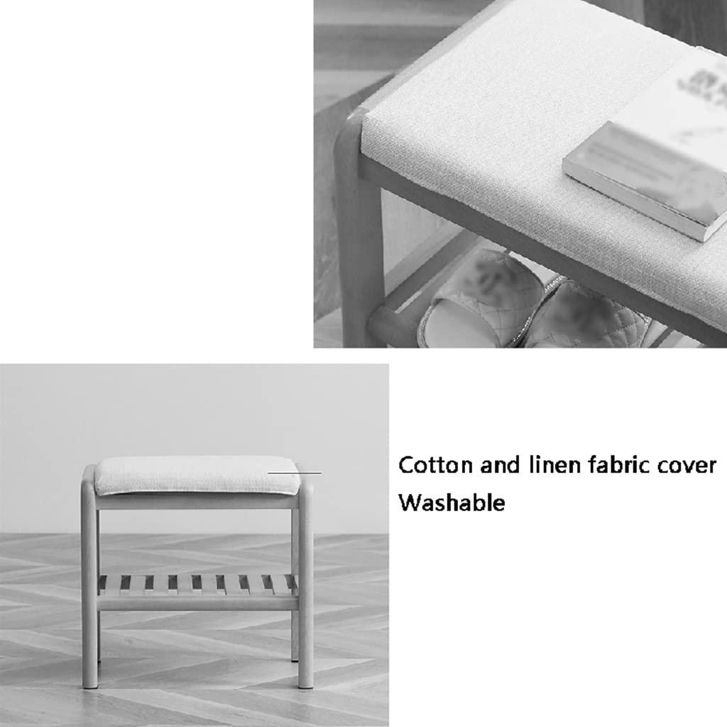 ShiLiLiShop Shoe Bench Wood Entryway Bench with Upholstered Seat Shoe Rack Bench 2-Tier Shoe Organizer for Entryway Hallway Bathroom Living Room (Color : Brown, Size : 80 * 30 * 42cm)