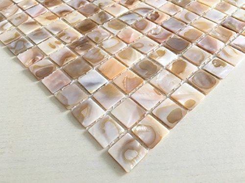 AFSJ AFSJ Iridescent Mother of Pearl Shell Mosaic Tile for Bathroom Kitchen Backsplash,Spa Tile,Pool Tile,Wall Tile (12 Sheets)