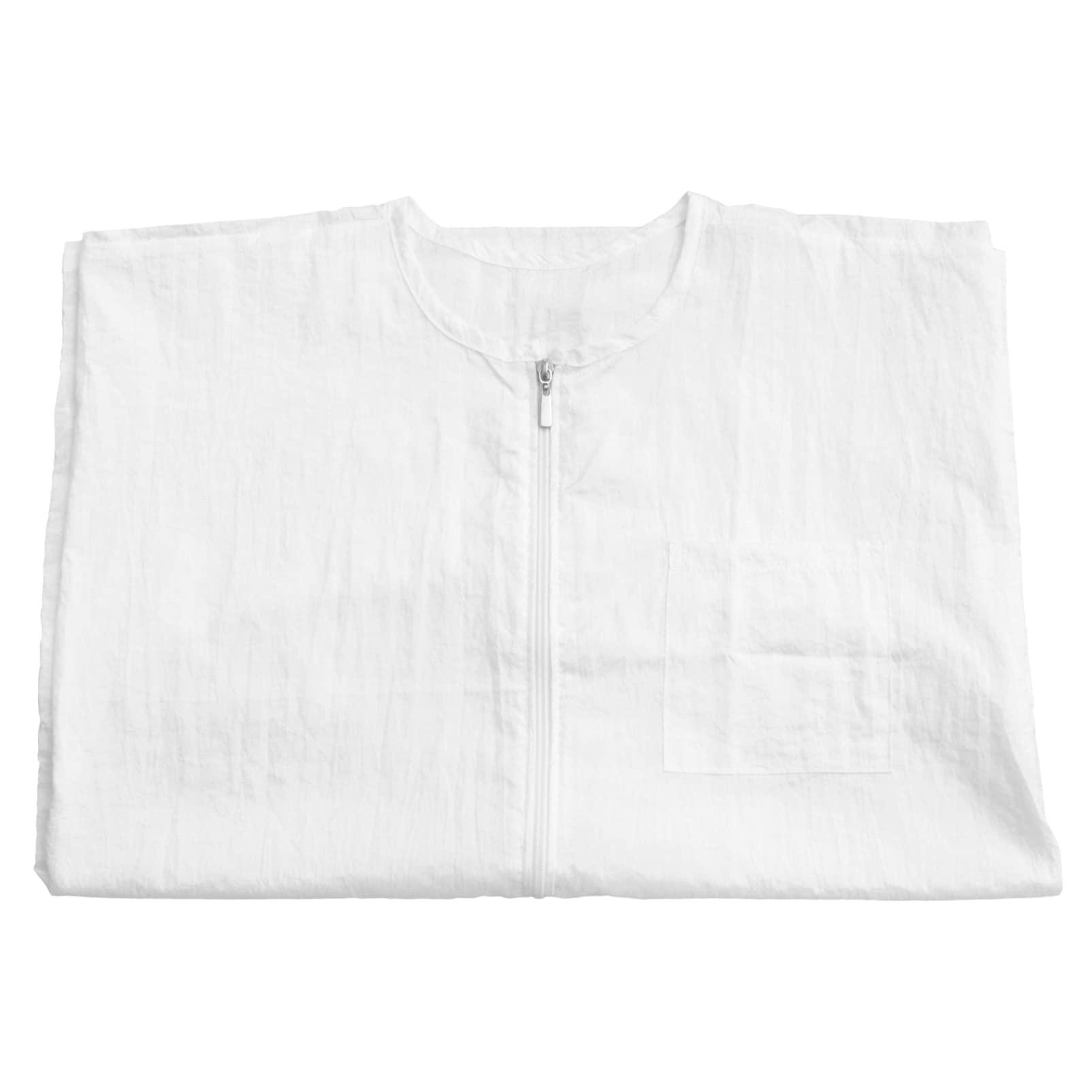 KALLORY KALLORY Salon Smock Hair Stylist Apron Hairdresser Grooming Smocks Barber Jacket Barber Working Apron for Nail Salon Spa Beauty, White