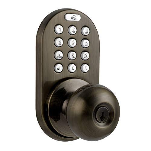 MiLocks MiLocks DKK-02AQ Electronic Touchpad Entry Keyless Door Lock, Antique Brass