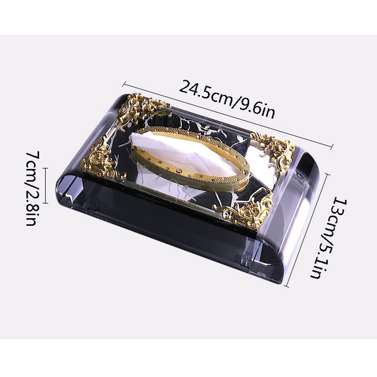 BONAD Tissue Holder Box Crystal Glass Tissue Box Cover Rectangular Elegant Tissue Holder Decorative Napkin Container for Dresser Bedroom Bathroom Dining Room and Living Room Tissue Holder Case (Color : 1)