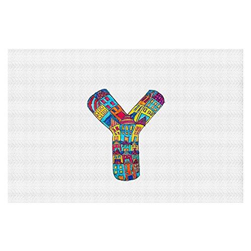 Dia Noche DiaNoche Woven Area Rugs, Kitchen Mats, Bath Mats by Dora Ficher Letter Y Small 2x3 Ft