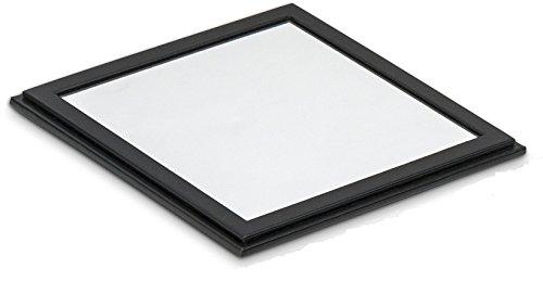 Glenor Co Glenor Co Jewelry Organizer Tray - 4 Stackable Trays & Lid with Mirror - 27 Slot Storage for Drawer, Dresser - Black