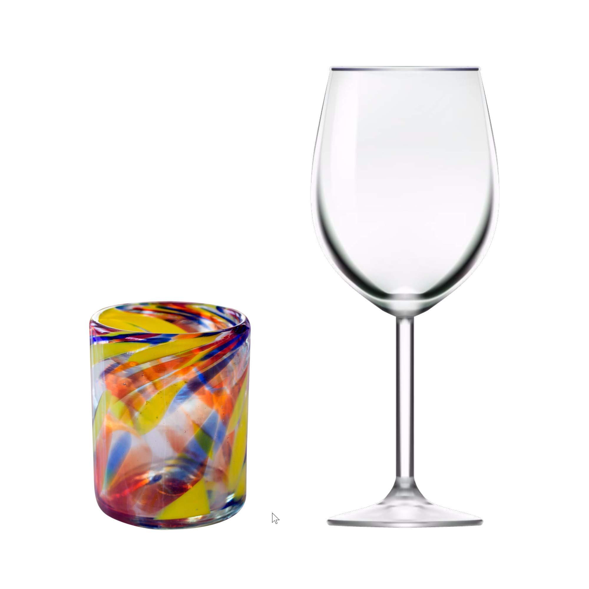 NOVICA NOVICA Hand Blown Recycled Glass Multicolor Tumbler Glasses, 12 Oz. \'Liquid Confetti\' (Set Of 6)