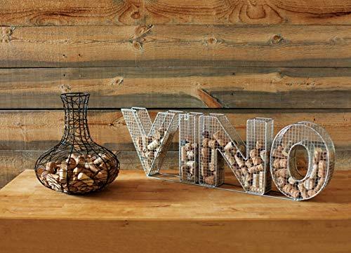 Oenophilia Oenophilia Metal Wine Cork Holder Collector, Wine Decanter Shaped, Black, Table Décor, Holds 200 Corks
