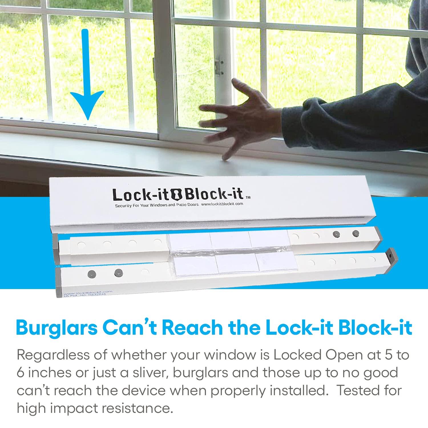The Lock-It Block-It The Lock-it Block-it Extra Long (1 Device) Home Security Adjustable Window Security Bars/Window Lock Bar, Security Bar for Sliding Glass Door, Child Safety Lock & Sliding Patio Door Security Bar