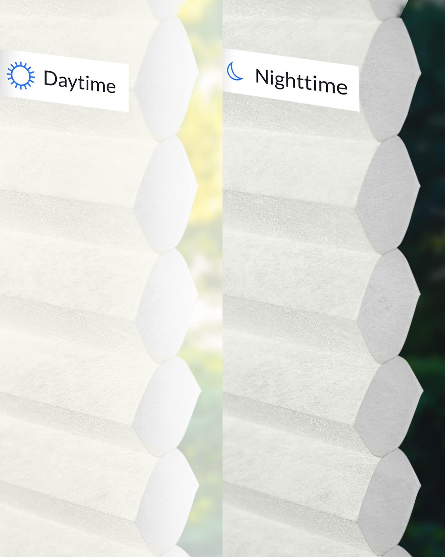 CHICOLOGY CHICOLOGY Cellular Shades, Top Down Bottom Up Shades, Blinds for Windows, Window Shades for Home, Door Blinds, Window Coverings, Cellular Blinds,Neutral White - Light Filtering, 35.75" W x 48" H