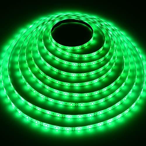 iNextStation iNextStation 12V LED Light Strip IP65 Waterproof Green LED Strip Lights 16.4ft/5m Cuttable 300 SMD 2835 LED Tape Flexible Led Lights for Bedroom Outdoor Indoor Decor (Power Adapter not Included)