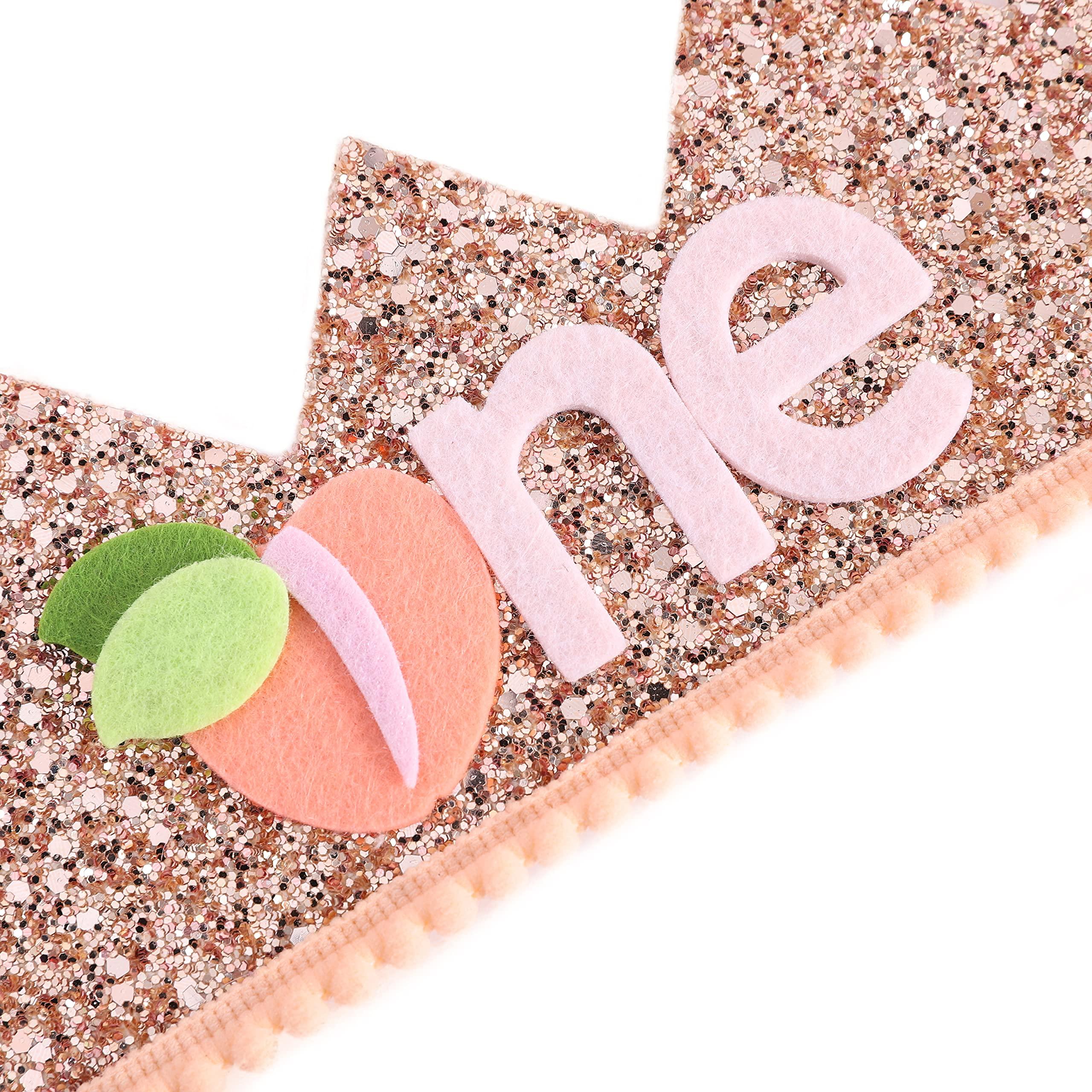 WAWUO WAWUO Birthday Crown for First Birthday Party, Peach Costume Headwear for Baby - Best Kids\' Party Hat for Photo Booth Props