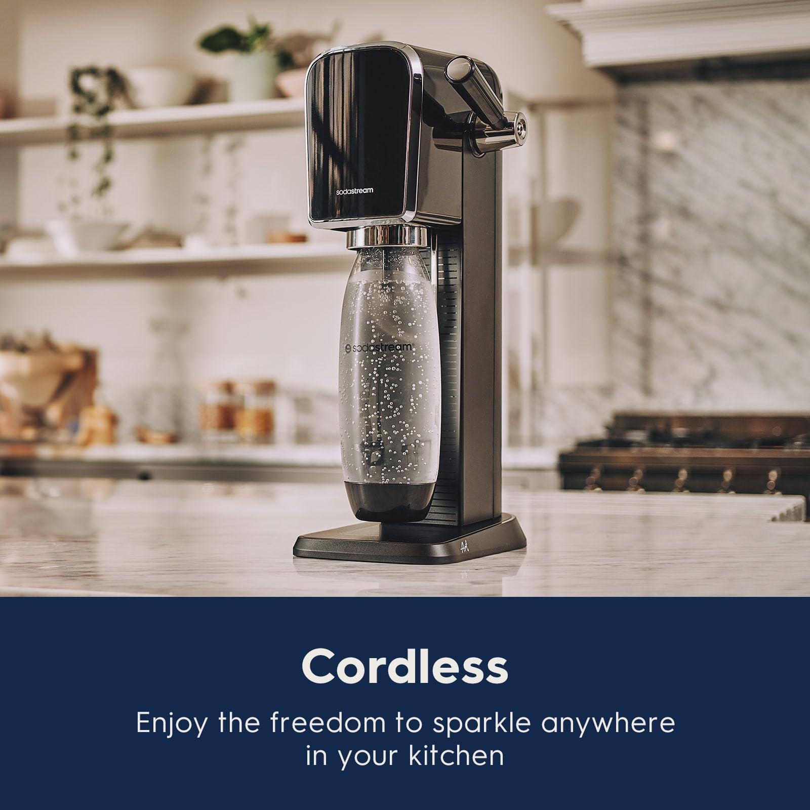 sodastream SodaStream - ART Sparkling Water Maker | VALUE BUNDLE | CQC CO2 system | Includes 2x CO2 Cylinders, 2x 32 Fl Oz Dishwasher Safe Bottles, 2x Bubly Flavor Drops | Combine with Flavors | Mandarin Red