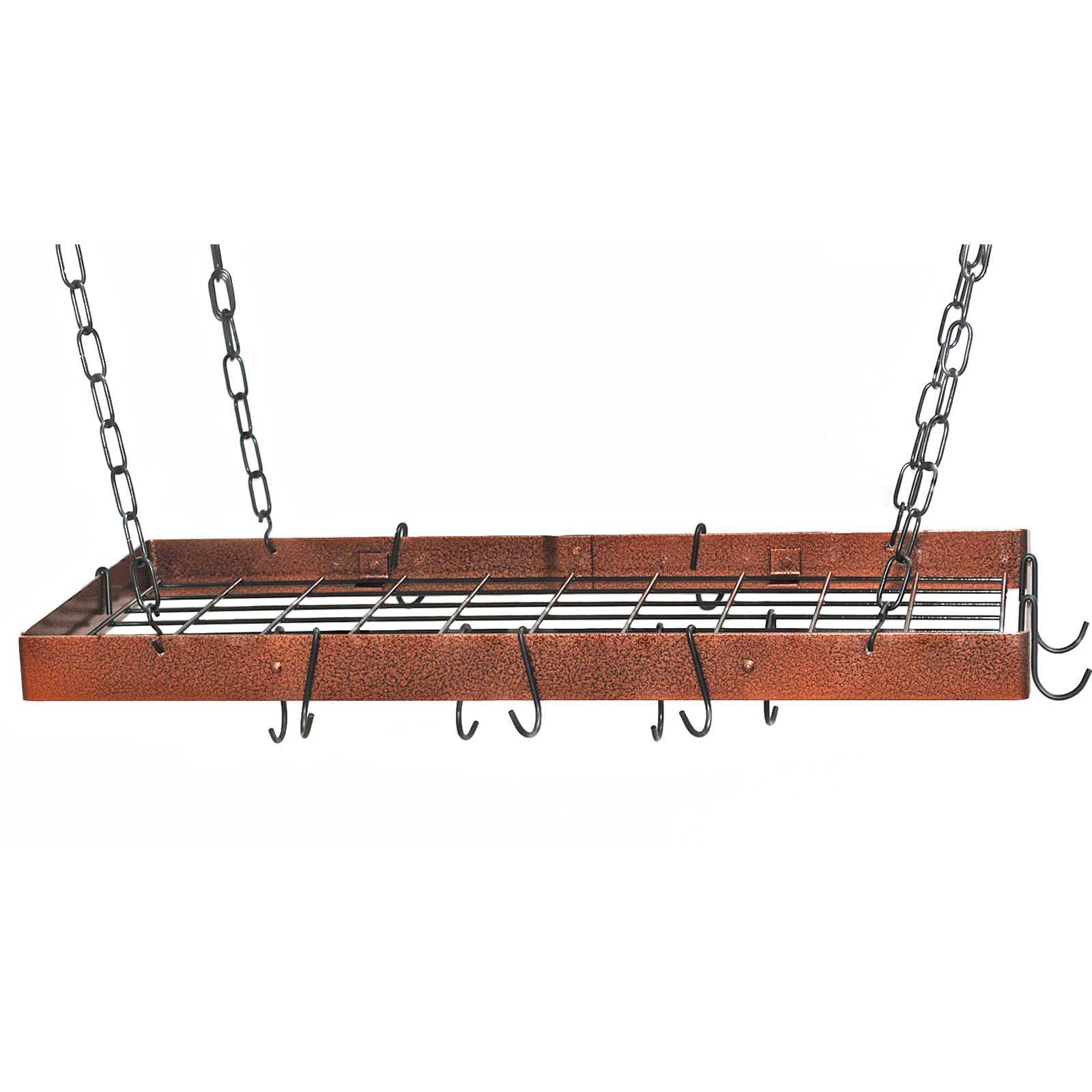 Rogar Rogar Black Rectangle Pot Rack with Grid