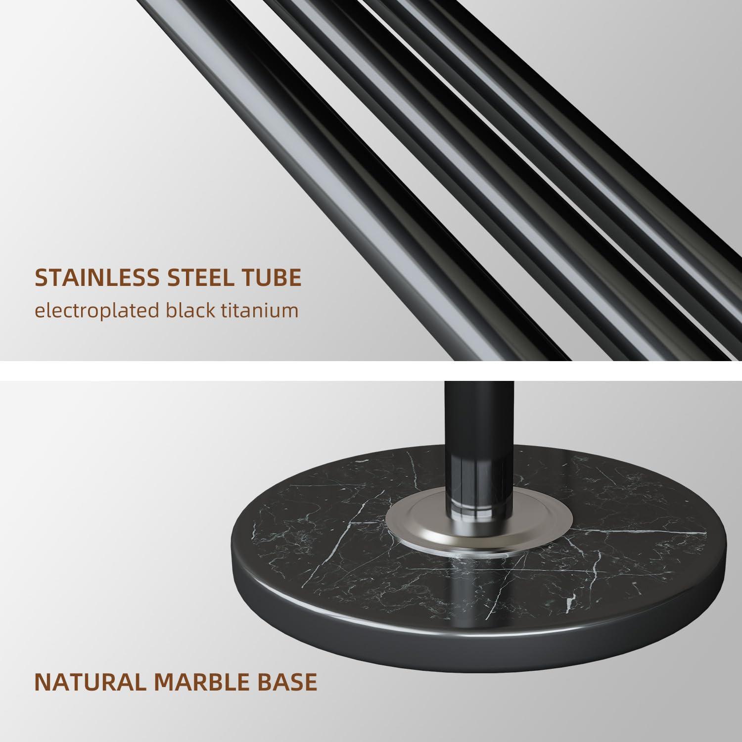 GAMNOF GAMNOF Black Coat Rack Freestanding, Metal Coat Rack Coat Hanger Stand, Entryway Tree Coat Rack Stand, High-grade Hat Tree with 12 Hooks & Natural Marble Base