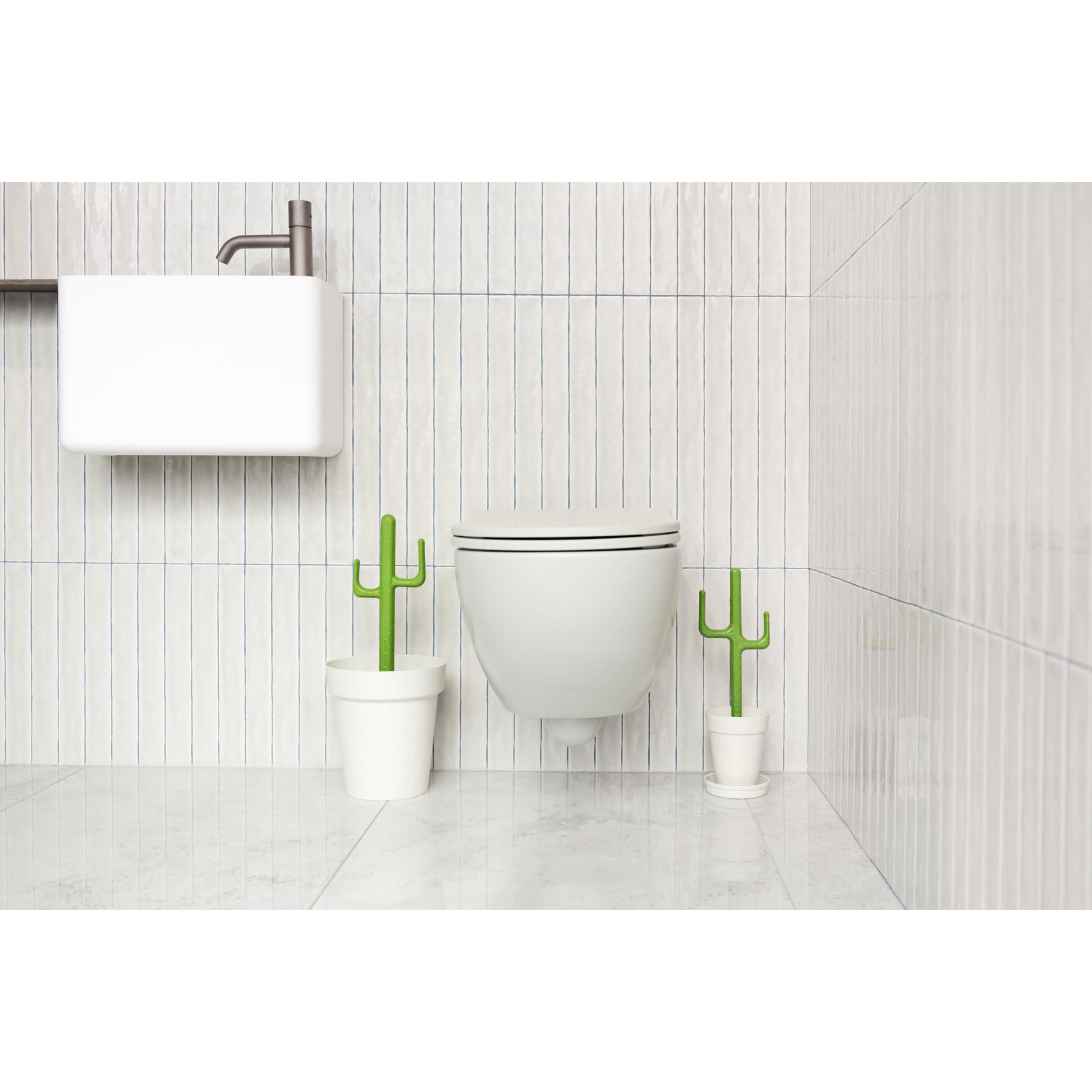 Vigar Vigar Cactus Toilet Brush Set, Toilet Bowl Cleaner with Cactus-Shaped Handle, Planter Base and Saucer for Bathroom Accessories and Cleaning Must Haves