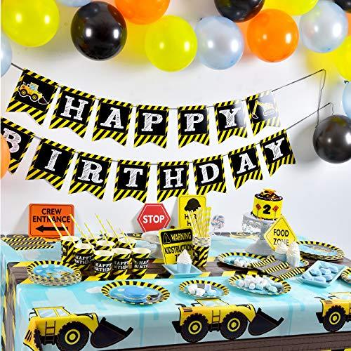 WERNNSAI WERNNSAI Construction Party Supplies - Disposable Dump Truck Themed Tableware Set for Boys Kids Birthday Dinner Dessert Plates and Napkins Serves 16 Guests 48PCS
