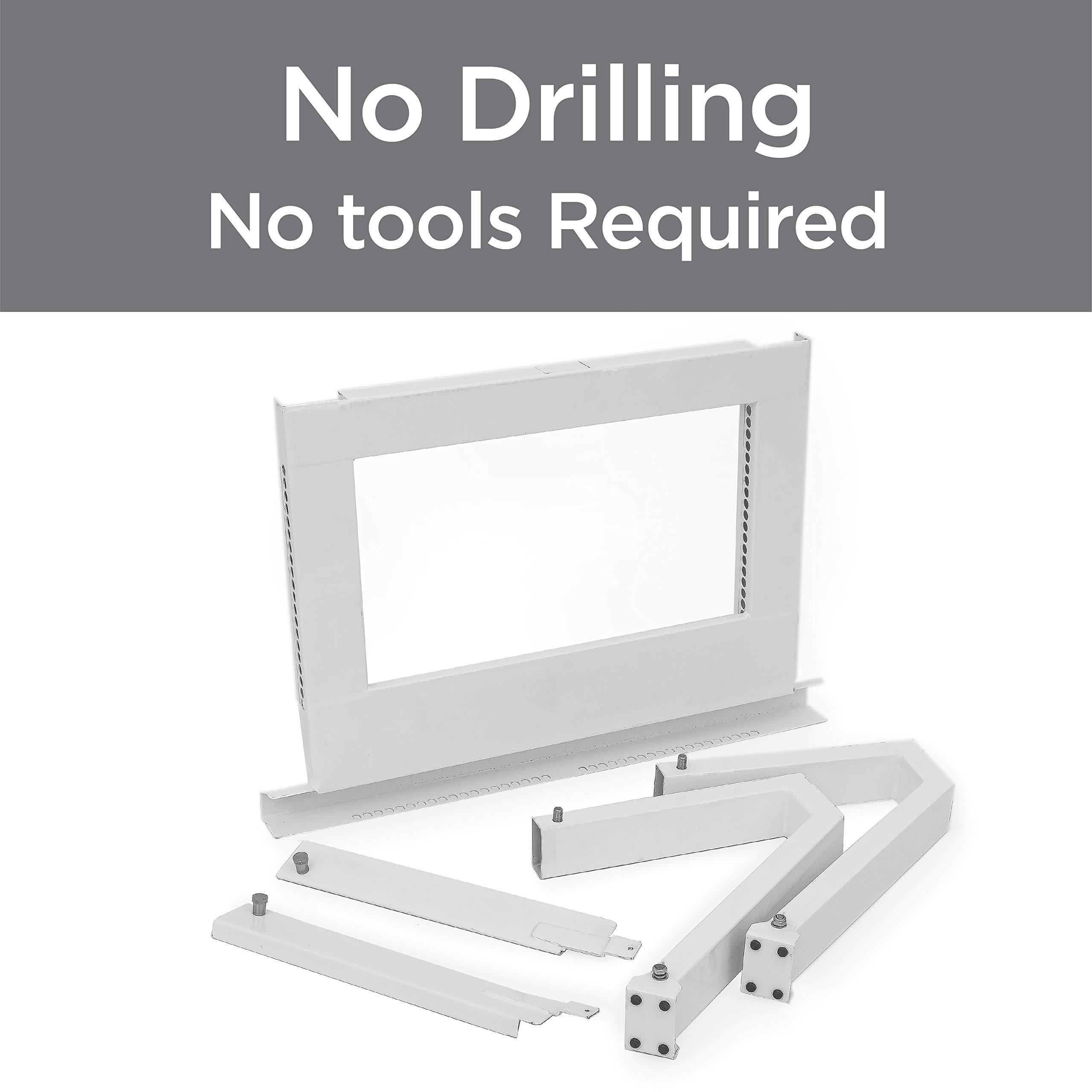 AnyMount Top Shelf TSB-2438 Universal Heavy Duty Window Air Conditioner AC Support Bracket -Holds Up to 225 lbs., No Drilling or Tools Required, White