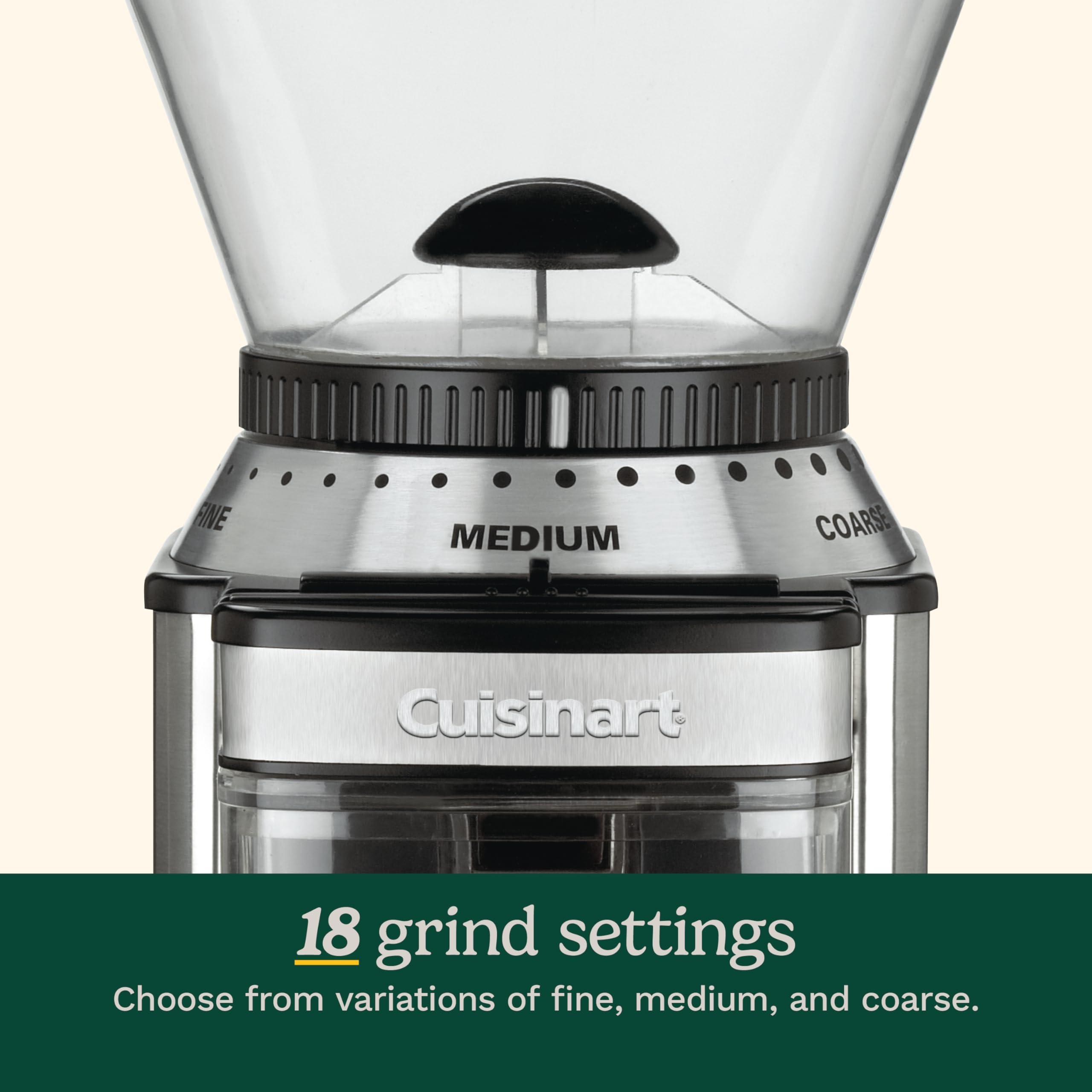 Cuisinart CUISINART Coffee Grinder, Electric Burr One-Touch Automatic Grinder with18-Position Grind Selector, Stainless Steel, DBM-8P1