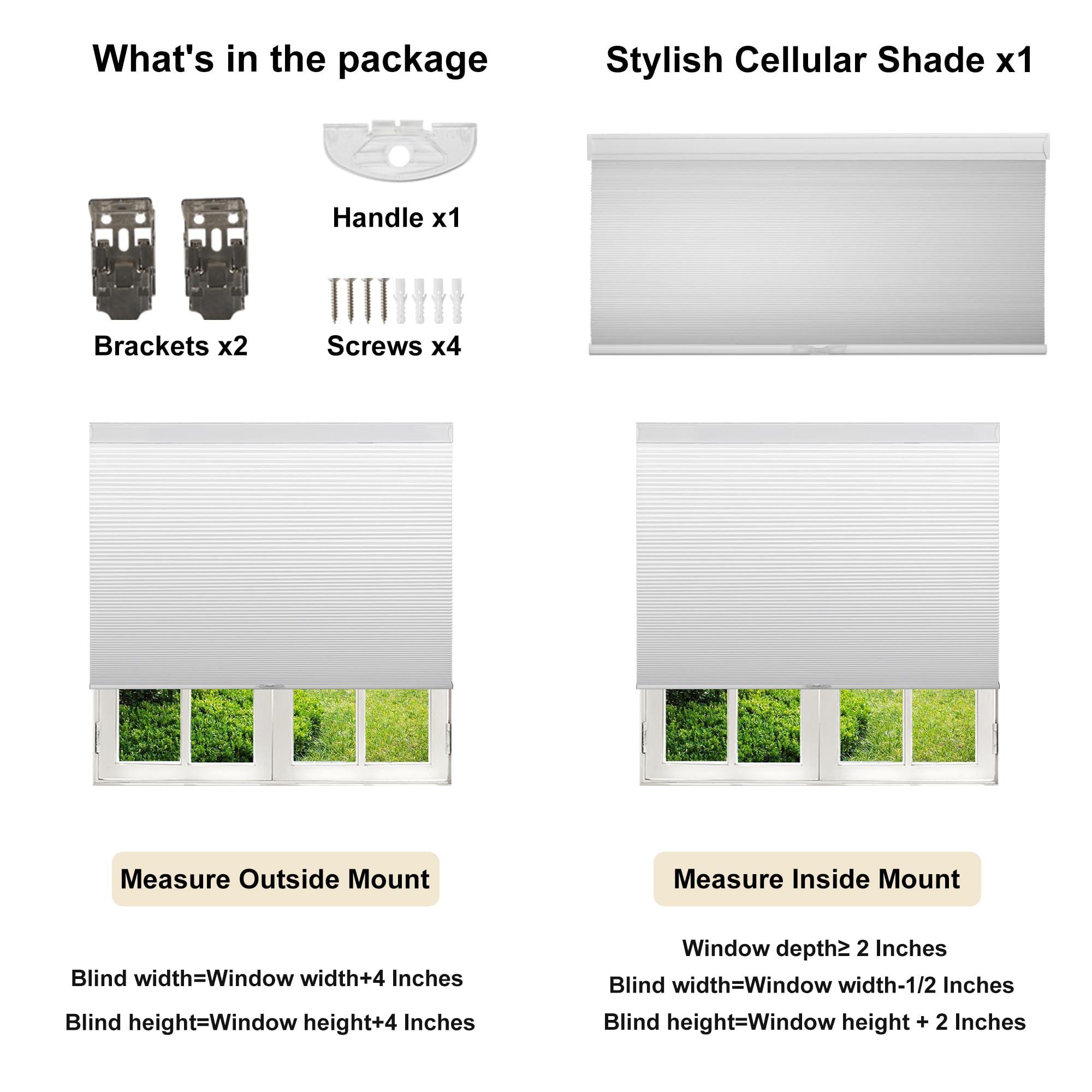 HOTSOON HOTSOON Blackout Cellular Shades Cordless Room Darkening Cellular Blinds Pull Down Sun Blocking Honeycomb Blinds Black Out Honeycomb Window Shades for Home Bedroom Living Room White,19" W x 39" H