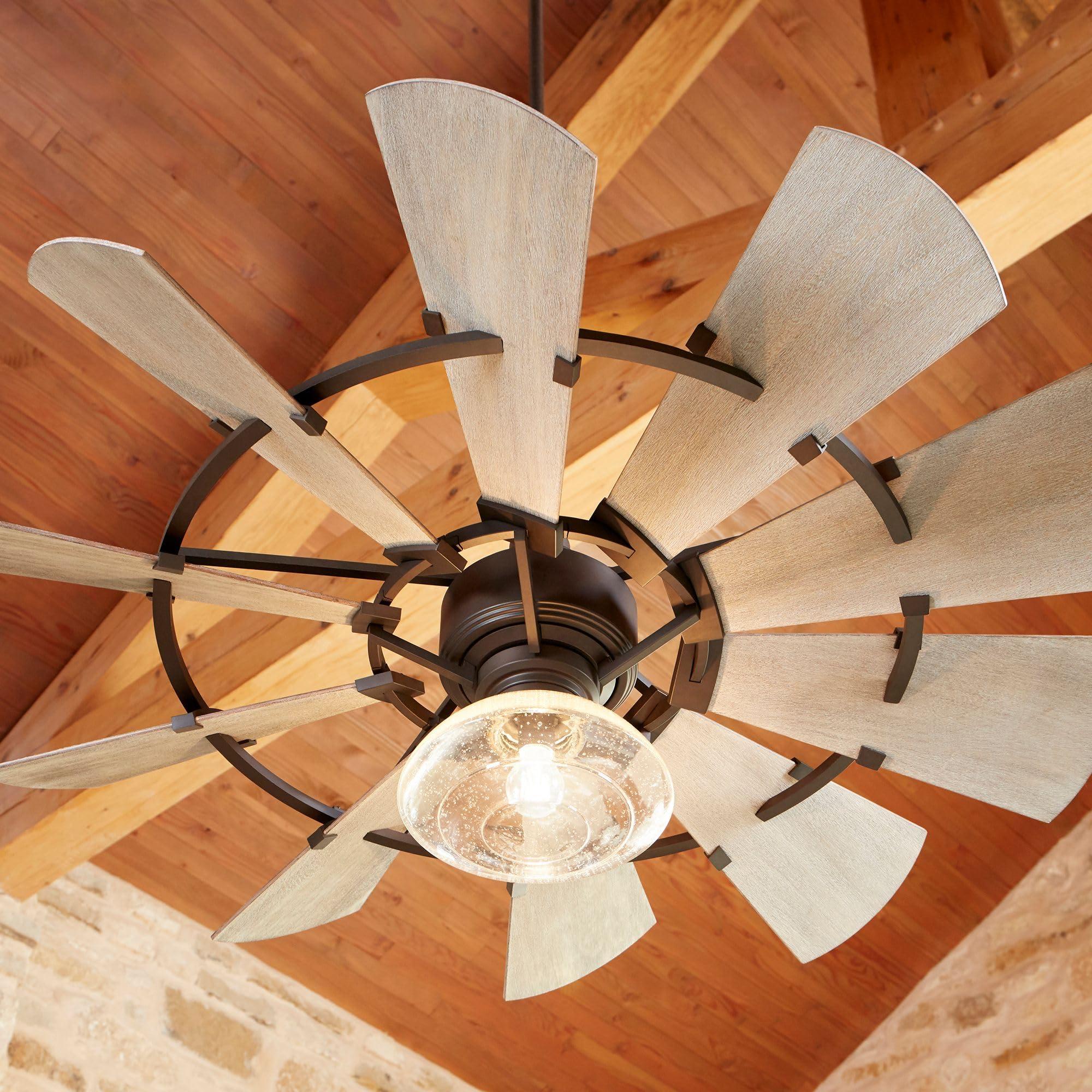 Quorum International Quorum International 197215-86 I Windmill Collection 72 Inch Fifteen Blade Ceiling Fan - Oiled Bronze Finish I Six Speed Reversible Motor I Modern Contemporary Fixture I Light Fixture Adaptable