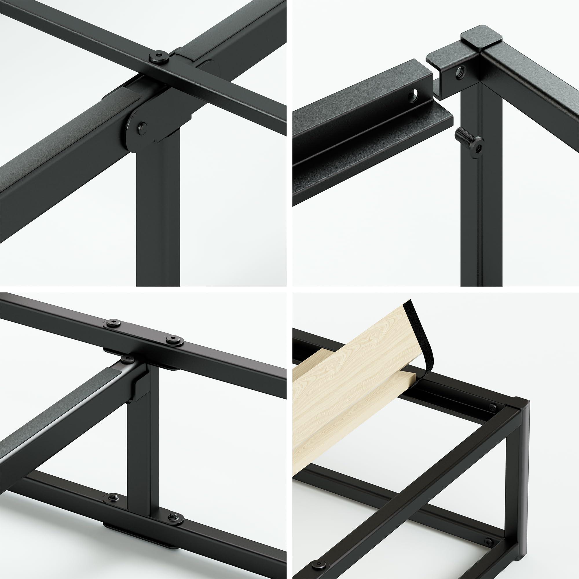 Zinus Zinus Joseph Low Profile 6 Inch Platform Bed Frame, Wood Slat Support, No Box Spring Needed, Eco Friendly WonderBox(TM) Packaging, Easy Assembly, Black, Twin