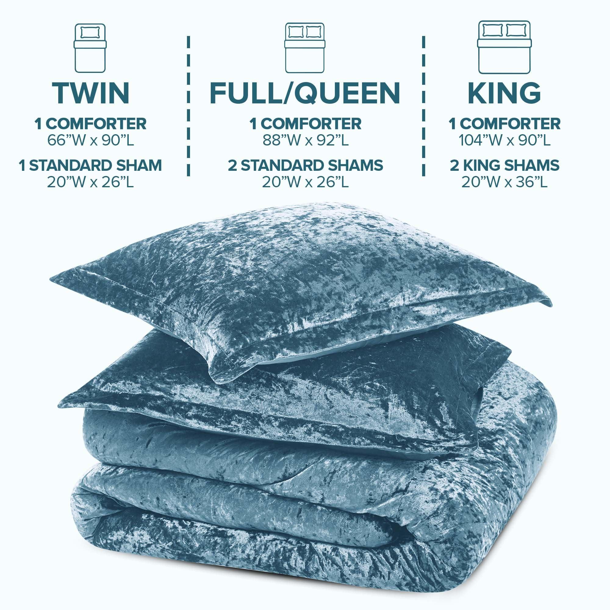 Comfort Spaces Comfort Spaces Juliette Luxe Comforter Set Velvet Lush with Soft Brushed Microfiber Reverse, All Season Cozy Velvet Bedding Sets, Fluffy Comforter Bed Set, Matching Sham, Teal Twin/Twin XL 2 Piece