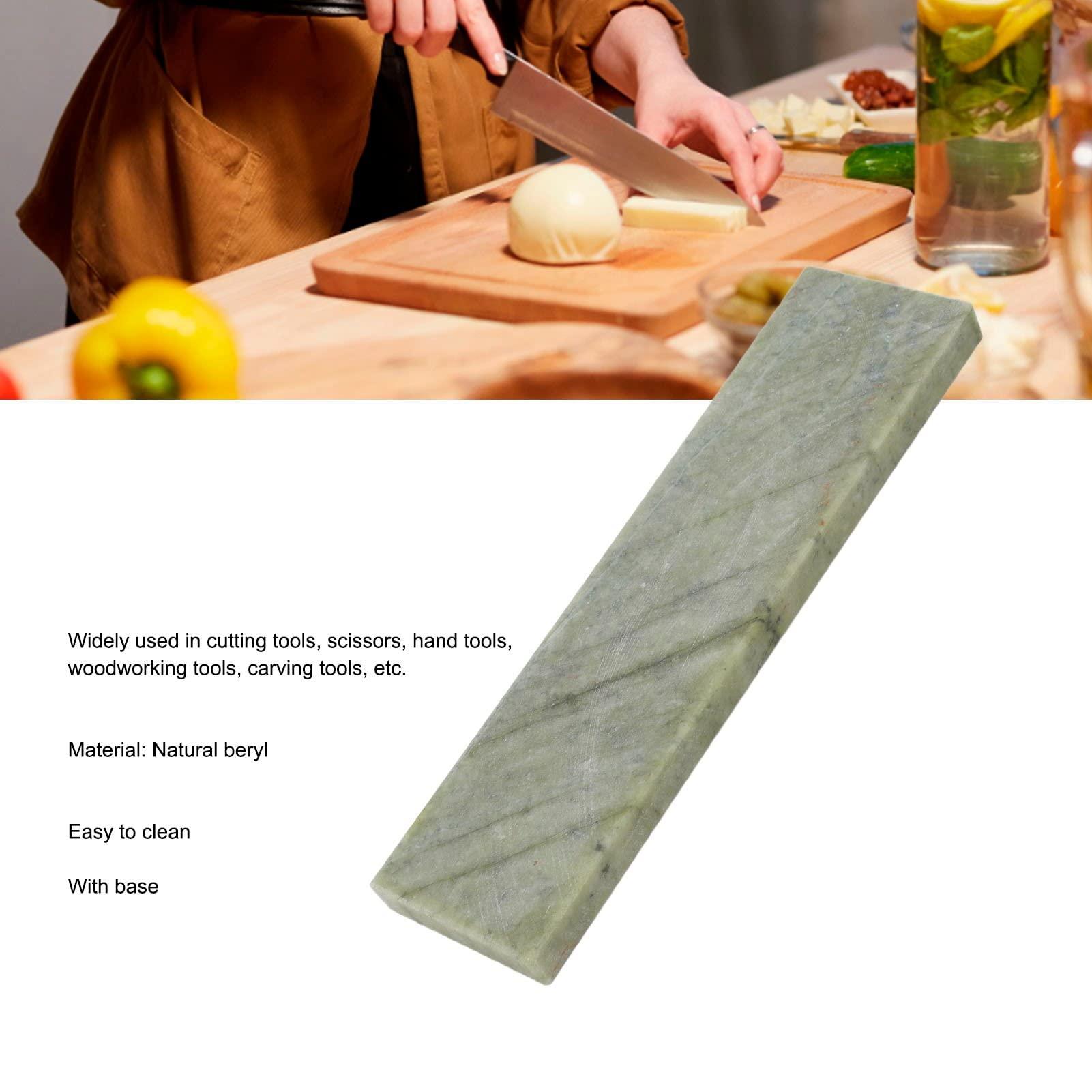 Cyrank Knife Sharpening Stones, Green Knife Sharpener 10000 Grit Kitchen Whetstone Japanese Natural Whetstones Home Kitchen Knife Sharpening Stone