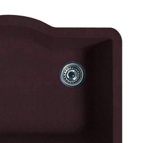 Swanstone Swanstone QU02522SB.170 Granite Undermount Single-Bowl Kitchen Sink, 24-in L X 21-in H X 9-in H, Espresso