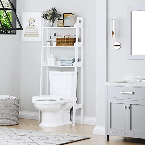 UTEX UTEX Over The Toilet Storage Shelf, 3-Tier Over Toilet Bathroom Organizer, Above Toilet Shelves Rack (White)
