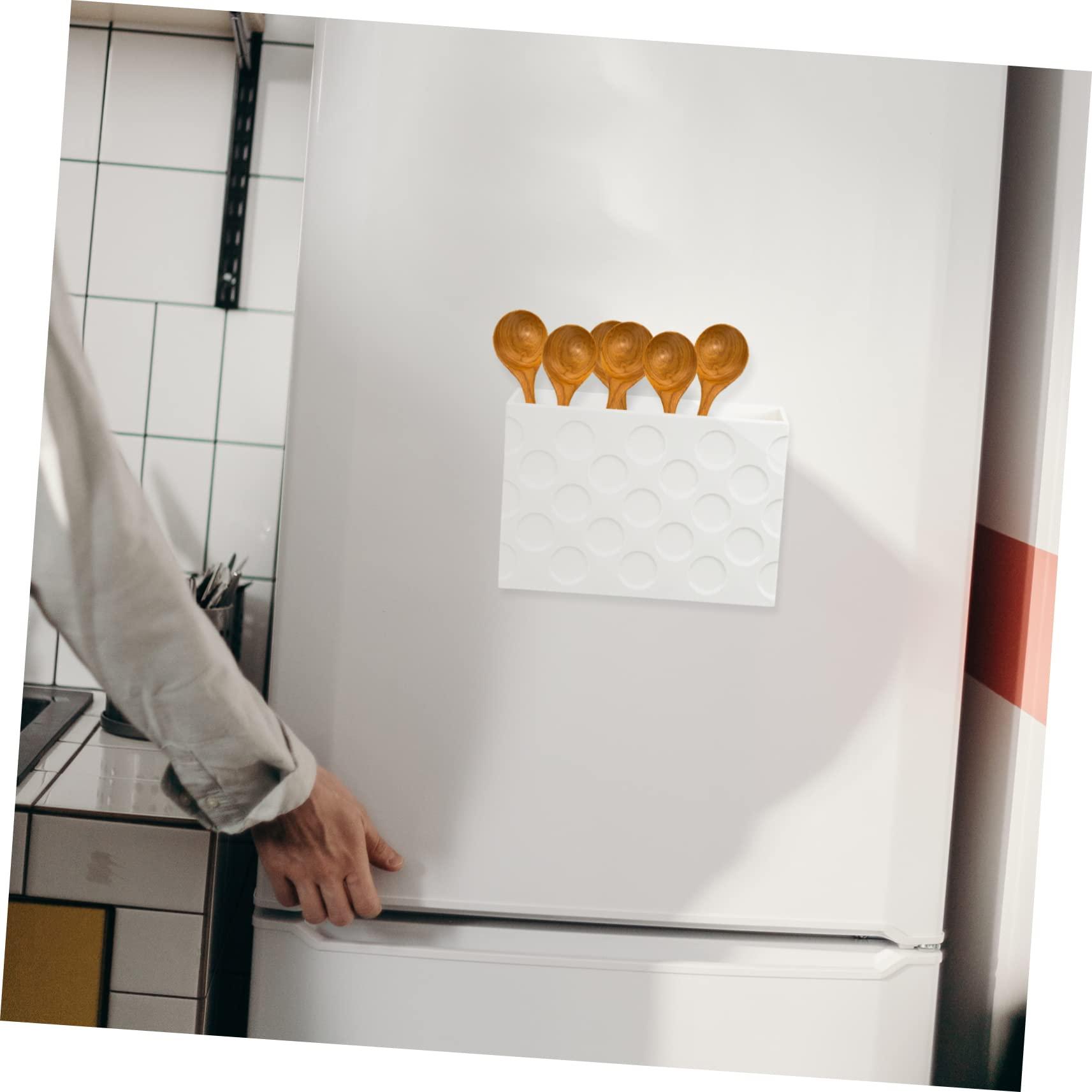 HOOTNEE HOOTNEE Box Magnetic Storage Box Organizer Can Holder Magnetic Fridge Rack Fridge Organisers Locker Fridge Storage Containers Duty Fridge Magnets Bins Holder for Fridge Pot Plastic White